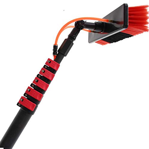 Window Cleaning Telescopic Cleaner Wash Brush Kit Adjustable Pole Length,Professional 4-12m Extendable Window Cleaning Kit with Water-Fed Brush for Solar Panels & Windows, Reaches 7.2m, Idea