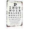 Wine Eye Chart Metal Sign 8x12 Inch, Funny Wall Decor for Living Room Dining Room Kitchen Bar Café Restaurantand Wine Cellar