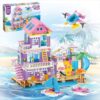 WINGIFT 955 Piece Beach House Building Set,Seaside Beach Villa Building Toys Friends Vacation Hut Blocks Set,STEM BuildingToys with Helicopter,Yacht,Sailboat,Christmas Birthday Gift for Girl Age 6-12+
