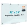 Wingwise Glass Dry Erase Board, 36 x 24 Inches Magnetic Glass Whiteboard