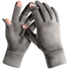 Winter Gloves for Men, Thick Thermal Cycling Gloves, Nonslip Touch Screen, Short Fingerless Design, Faux Suede Fabric, Elastic Fit for Winter Riding