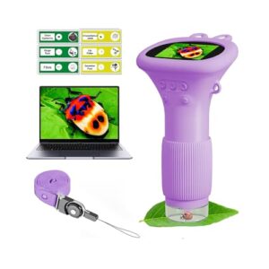 WINWEND Kids Microscope Pocket Microscope -1000X Portable Microscope for Kid | Photo and Video Mini Microscopes | 2'' Digital Little Scientist Microscopes for 3-10 Age Years Old Boys Girls Toys Gifts