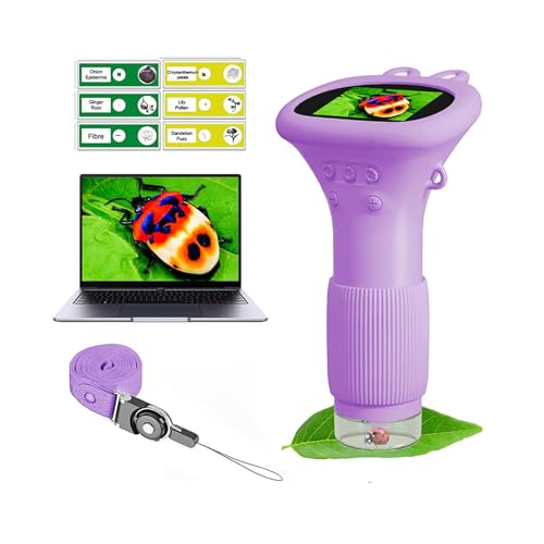 WINWEND Kids Microscope Pocket Microscope -1000X Portable Microscope for Kid | Photo and Video Mini Microscopes | 2'' Digital Little Scientist Microscopes for 3-10 Age Years Old Boys Girls Toys Gifts