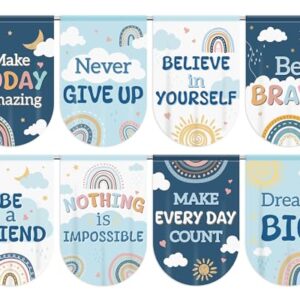 Wiooffen 8Pcs School Classroom Curtains Boho Positive Curtain Back to School Classroom Decoration Boho Rainbow Valance Curtains for Window Kindergarten Daycare Primary Bedroom Playroom Room Decor