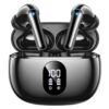 Wireless Earbuds Deep Bass Sound Ear Buds, Bluetooth 5.3 Headphones 48H Playtime, LED Display Earphones with Mic, IPX7 Waterproof Lightweight in-Ear Buds, Touch Control for iPhone TV Laptop Black