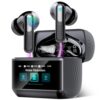 Wireless Earbuds, Touch Screen Case, ANC/ENC Noise Cancelling, 48H, Black