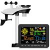 Wireless Home Weather Station with Rain Gauge, Indoor Outdoor Temperature Humidity, Forecast, Barometric Pressure, Moon Phase, Alarm Clock for Bedroom (No WiFi)