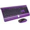 Wireless Keyboard and Mouse Combo, Purple Keyboard and Mouse with Wrist Rest, 2.4G Silent Cordless Full-Size Keyboard Mouse Combo for Windows Computers Desktop, Laptop, PC
