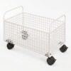 ＡＷＨＡＯ Wire Storage Cart Rectangular Mobile Book Cart Caster Wheels Furniture for Desk Side, Classroom, White, Large