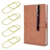 Wisdompro 12 Pack Paper Clip Pen Holder for Notebook, Journal, Gold