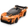 WISEPLAY Building Block RC Car Set with Double Remote Control, Remote Controller and Application, Orange and Black Sports Car