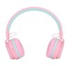 Wisoqu 5.0 Kids Wireless Headphones with Microphone, Foldable Over Ear Headset for Children, Volume Limited, Built in Memory Card Slot, 3.5mm Jack, Rechargeable for Online Lessons, (Pink)