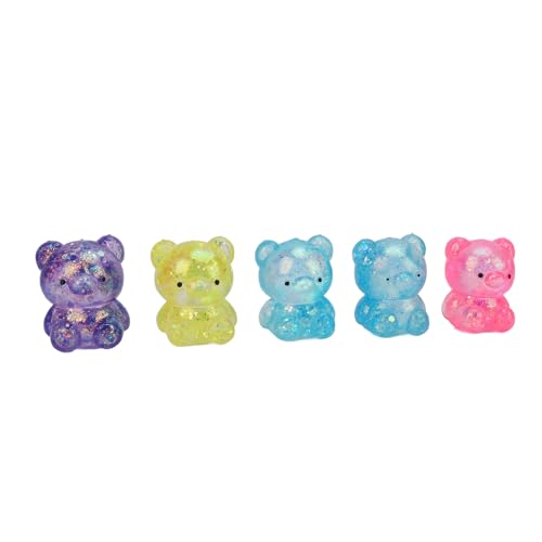 Wisoqu 5Pcs Bear Stress Ball Sensory Stress Squeezing Balls for Adults Kids, Soft TPR Calming Tool to Relieve Anxiety Vent Mood, Improve Focus Mixed Color Stretchy Squeeze Ball for Autism