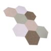 Wisoqu 8 Pcs 12 Inch Cork Boards Hexagonal Bulletin Pin Boards with 50 Stickers 30 Pins for Home Office Bedroom