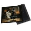 Witch and Ghost Dancing Poster: Halloween Vintage Candlelight Art Print