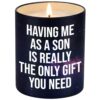 WITTSPOT Funny Gifts for Mom from Son, Having Me as a Son Lemongrass Candle