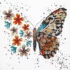 Wizardi Mini Bead Embroidery kit - Tigre Wings. Colorful Beads, Beading Needles. DIY Kit. Embroidery for Beginners. Home Decor. AM-239 Abris Art