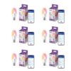 WiZ Connected 40W B12 Color LED Smart Candle-Shaped Bulb - Pack of 6 - E26- Indoor - Connects to Your Existing Wi-Fi - Control with Voice or App + Activate with Motion - Matter Compatible