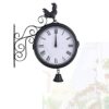 WKNHHL Vintage Double Sided Wall Clock,Outdoor Double-Sided Wall Clock 360 Degree Rotate Antique Wall Clock for Indoor Living Room Bedroom Wall Decoration