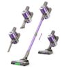 WLOTPO Vacuum Cleaners for Home,Cordless Vacuum Cleaner,Lightweight Stick Vacuum Cordless Rechargeable,Self-Standing Design,LED Touch Screen,Vacuum for Hardwood Floors,Carpet,Pet Hair(Blue Purple)