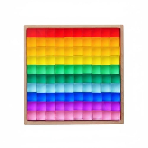 Wmqbjta Acrylic Building Blocks Transparent Cubes Interactive Construction Toy for Stacking Color Investigation Sensory Learning Suitable for Children’ Playroom Classroom Activities