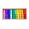 Wmqbjta Acrylic Sensory Blocks Clear Rectangle Desk Toy Acrylic Wood Tray Multiple Cubes Display Stable Structure Suitable for Home Study Shelf, Translucent Combination 6