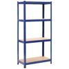 WNVBXRM Storage Shelves 2 Pack Blue 31.5x15.7x63 Inch Steel MDF