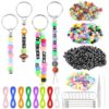WoBiogHo 675 PCS DIY Keychain Making Kit with Letter and Heart Beads
