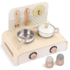 WoddyGo Solid Wood Kitchen Play Set for Toddlers
