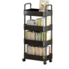 WODHAZNC 4 Tier Rolling Trolley Multi-Storey Cart Storage Shelf Movable Gap Rack Kitchen Bathroom Slide Organizer