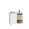 WODHAZNC Kitchen Island Cart with Storage,Rolling Side Table Wheels with Large Worktop, Cabinet