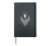 Wolf in the Forest Abstract Art with Diamond and Moon Hardcover Journal, Black