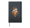Wolf in the Forest Abstract Art with Diamond and Moon Hardcover Journal, Black