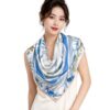 Women's 100% Mulberry Silk Twill Scarf, 35 x 35 in, Dragonfly Floral