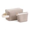 Women's 2-Piece Makeup Bag Set, Large and Small Travel Cosmetic Organizer, Multi-Color (Khaki)
