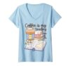 Women's Coffee is My Reading Fuel Book Lover Bookworm Reader V-Neck T-Shirt