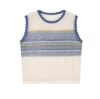 Women's Gear Knitted Hollow Out Vest Breathable Slimming Color Block Casual Summer Fashion Layering Top