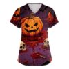 Women's Halloween Scrub Top Blood Nurse Work Shirt(Saffron 3X-Large)
