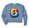 Womens Number 6 Graffiti 6th Birthday Kids Drip Paint Party Six Art Comfort Colors Crop Sweatshirt