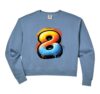Womens Number 8 Graffiti 8th Birthday Kids Drip Paint Party Eight Comfort Colors Crop Sweatshirt
