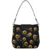 Women's Shoulder Handbags Sunflower Floral Black Tote Bags