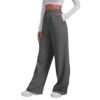 Womens Sweatpants Straight Leg Drawstring High Waisted Jogger Trousers
