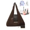 Women's Tote Handbag - Foldable PU Leather Casual Carry Bag