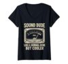 Women's Vintage Audio Tech Sound Dude Engineer V-Neck T-Shirt
