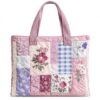 Women Vintage Cat Books Print Quilted Cotton Tote Bag, Large Capacity Soft Shoulder Handbag, Spacious Daily Work Travel Shopping Carryall Purse-CC