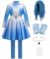 Wonderland Princess Blue Cosplay Jacket Dress Up (Blue 1 + Wig, X-Large)