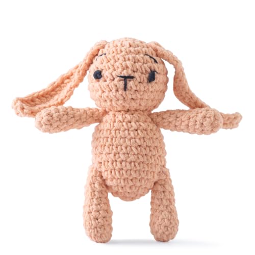 Wonderoo by Wowo Crochet Baby Rattle Animal - Cute Bunny Hand-Woven Plush Toy for Infants 0-12 Months, Soft Sensory Shaker for Newborns, Early Learning Montessori Toy, Ideal Registry Gift & Keepsake