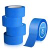 Woobroo 5 Rolls Blue Painters Tape - 50mm×50m Heat & UV Resistant, Easy Peel Masking Tape for Painting Projects, Crafts, Renovations & Edge Finishing