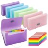Woobroo 8 Pcs Expandable File Folder,A6-Sized Document Organiser 13-Compartment Storage Design Portable Accordion Card Holder with Colour-Coded tabs Ideal for Managing Card, Bill and Receipt