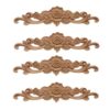 Wood Applique for Furniture 4 Piece Long Carved Natural Wood Appliqué Suitable for Furniture Cabinets Unpainted Wood Trim Vintage Decorative Accessories 20 * 5cm